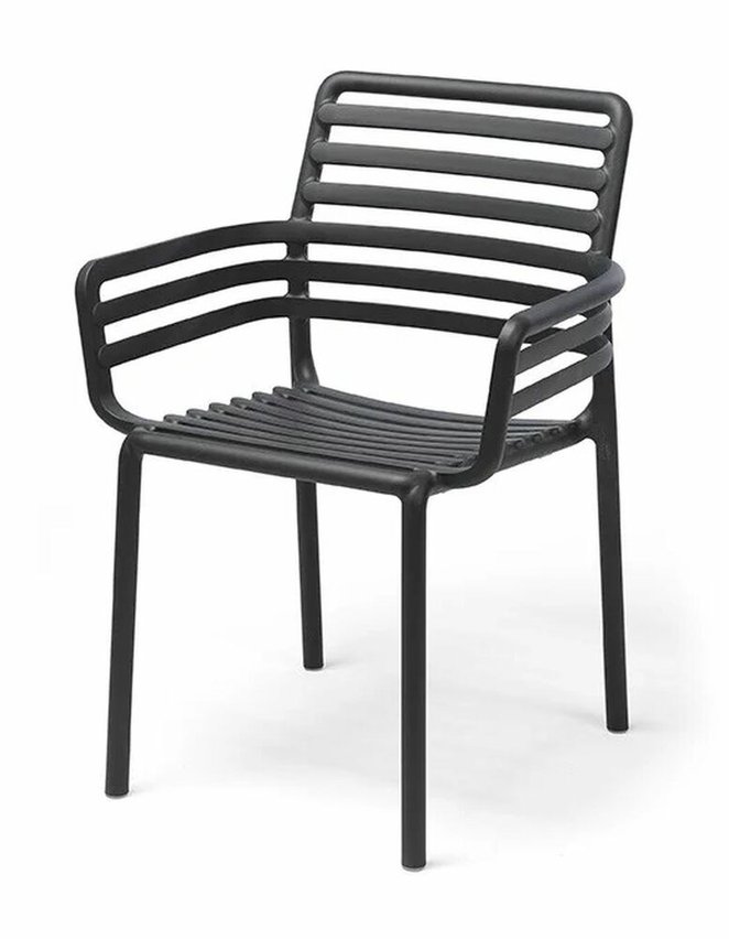 Doga Nardi garden chair with armrests made of certified anthracite material