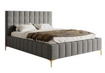 Upholstered bed 180x200 cm Szejlo with container, metal frame Raven 07 chenille