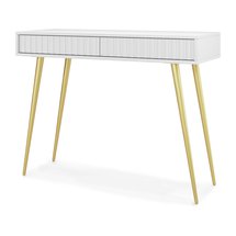 Bello dressing table 104 cm white with gold legs