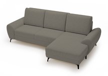 Corner sofa with sleeping function Minila L-shaped with storage light brown boucle right side