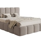 Upholstered bed 180x200 cm Cloudy with storage, light gray Legend 03