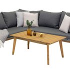 Comforre garden furniture set with a corner sofa and coffee table, wooden, graphite