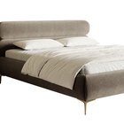 Upholstered bed 160x200 cm Roule with storage, metal frame Amon 16, hydrophobic velvet, gold legs