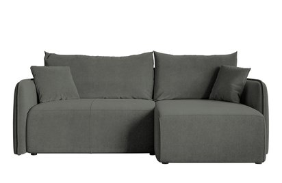 Mamla L-shaped Amon 11 corner sofa with sleeping function with a container, universal hydrophobic velor