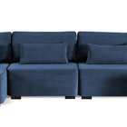 Corner sofa with sleeping function Moduliano U-shaped large with container universal navy blue corduroy