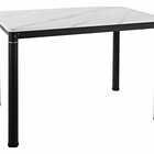 Table à manger rectangulaire Skast 110x70 cm marbre blanc/noir mat