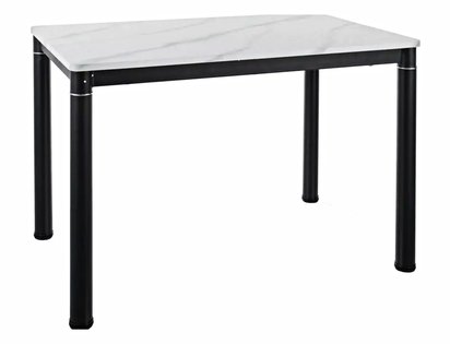 Skast rectangular dining table 110x70 cm white marble/matt black