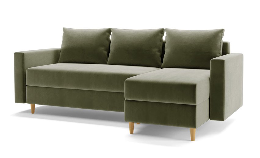 Corner sofa with sleeping function Indeally L-shaped with container universal Kronos 46 velour