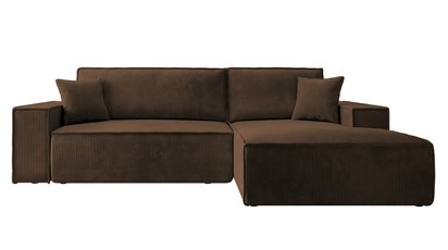 Corner sofa bed Farese New L-shaped with container (Fabric: Poso 06, Side: Right)