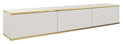 Mucalma TV cabinet 175 cm white with gold lamella inserts RTV175MDFB