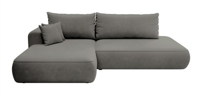 Foggi Magic Velvet 2241 L-shaped corner sofa with sleeping function with a container in hydrophobic velor fabric, left-hand side