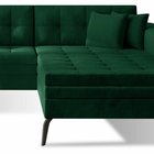 Corner sofa with sleeping function Silphion (Fabric: Monolith 37, Side: Right)