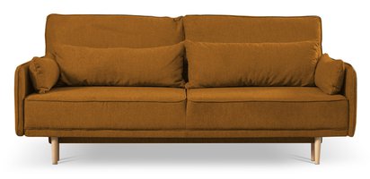 Spider three-seater sofa bed mustard hydrophobic velvet