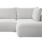 Ovo II L-shaped corner sofa with sleeping function Abriamo 05 with side panel and right-hand boucle container