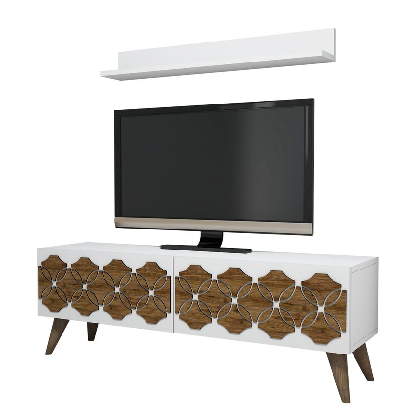 Arabesque TV cabinet with wall shelf