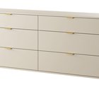 Oval chest of drawers with six drawers, 172 cm, Gray beige
