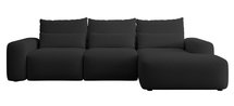 Corner sofa with sleeping function Carnos L-shaped with additional lumbar pillows Moly 99 hydrophobic chenille right-sided