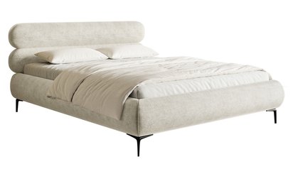 Upholstered bed 160x200 cm Roule Perfect Harmony 02 chenille black legs