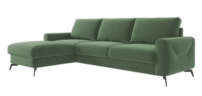 Softano L-shaped corner sofa with sleeping function with Cloud 33 container, easy-cleaning, hydrophobic, left-sided