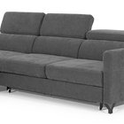 Monarda L-shaped corner sofa bed with storage and adjustable headrests, dark gray, easy-clean fabric, left-hand side