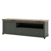 Euglia TV Cabinet 180 cm Green/Lefkas Oak 24ZRJU40 (Lighting: No)