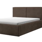 Upholstered bed 160/200 cm Farese dark brown Poso 06 with container and gas strut, corduroy