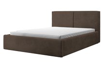 Upholstered bed 160/200 cm Farese dark brown Poso 06 with container and gas strut, corduroy