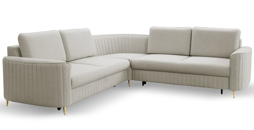 Corner sofa with sleeping function Pantano L-shaped with container (Fabric: Castel 04, Side: Left)