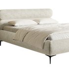 Upholstered bed 140x200 cm Roule with storage, metal frame Perfect Harmony 02 chenille, black legs