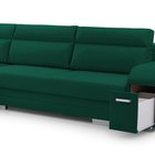 Umill L corner sofa bed with bar and pouffe (Fabric: Monolith 37, Side: Left)