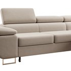 Ganta L-shaped corner sofa with sleeping function with container Castel 03, easy-to-clean velvet, right-hand side