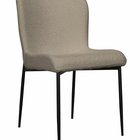 Neul upholstered chair in grey-beige bouclé on black legs