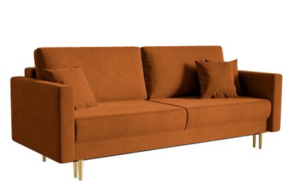 Valico three-seater sofa with gold legs