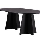 Quishly oval dining table 115x230 cm/black oak