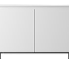 Commode Bemmi à deux portes, 100 cm, blanche avec pieds noirs