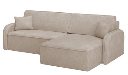 Corner sofa with sleeping function Picatti Amon 16 L-shaped with a container in hydrophobic fabric universal velour