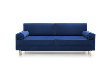 Kadaver three-seater sofa bed with storage (Fabric: Riviera 81, Legs: Gold)