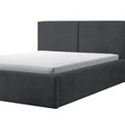 Upholstered bed 140/200 cm Farese dark gray Poso 34 with container and gas actuator corduroy