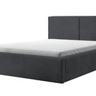 Upholstered bed 140/200 cm Farese dark gray Poso 34 with container and gas actuator corduroy