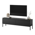 Meuble TV Bemmi, 150 cm, noir avec pieds noirs