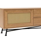 Crattale TV cabinet 140 cm with a natural rattan front