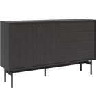 Olar Two-Door Chest of Drawers with Four Drawers 154 cm Portland Ash Black