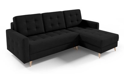 Corner sofa with sleeping function Halvad L-shaped Amon 13 with container hydrophobic velvet universal