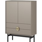 Commode 2 portes Stoon avec 2 tiroirs 85 cm Beige/Cappucino