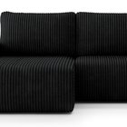 Corner sofa with sleeping function Lelu Tilia 100 L-shaped with a container, thick corduroy, left-hand side