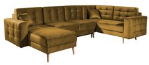 Corner sofa with sleeping function Masime U (Fabric: Monolith 48)