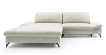 Corner sofa with sleeping function Vitala Castel 03 L-shaped with container, easy-cleaning velvet, left-hand side