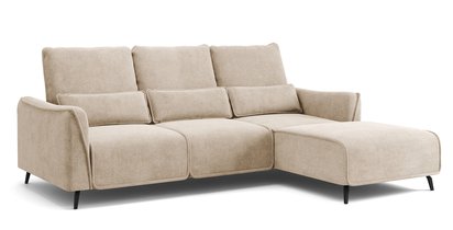 Rumbia L-shaped corner sofa Storm 06 black legs right-hand side