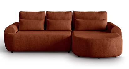 Honua L-shaped right-hand corner sofa with sleeping function, brick wickerwork