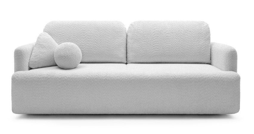 Lambina three-seater sofa with Abriamo 05 boucle container